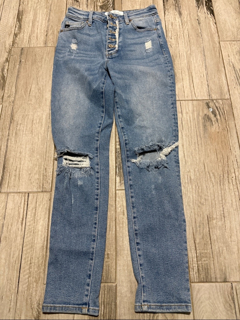 KanCan Light Blue Distressed High-Rise Skinny Jeans